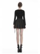 Front Hasp Shoulder Metal Nail Strap Decoration Long Sleeve Black Punk T-Shirt