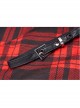 Steam Punk Female Black Red Lattice PU Leather Strap High Waist Dress
