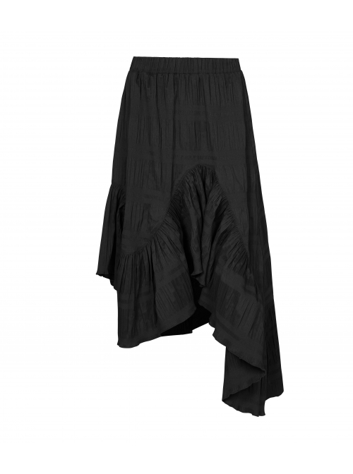Steam Punk Female Casual Black Irregular Hem Elastic Long Skirt