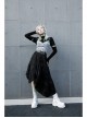 Steam Punk Female Casual Black Irregular Hem Elastic Long Skirt