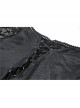 Big Round Collar Front Lace-Up Lace Flare Sleeve Black Gothic Velvet T-Shirt