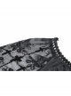 Big Round Collar Front Lace-Up Lace Flare Sleeve Black Gothic Velvet T-Shirt
