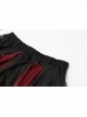 Steam Punk Female Black Red Mesh Stitching Loose Long Skirt