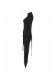 Steam Punk Female Black Long Sleeve Hollow Irregular Hem Elastic Dress