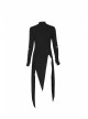 Steam Punk Female Black Long Sleeve Hollow Irregular Hem Elastic Dress