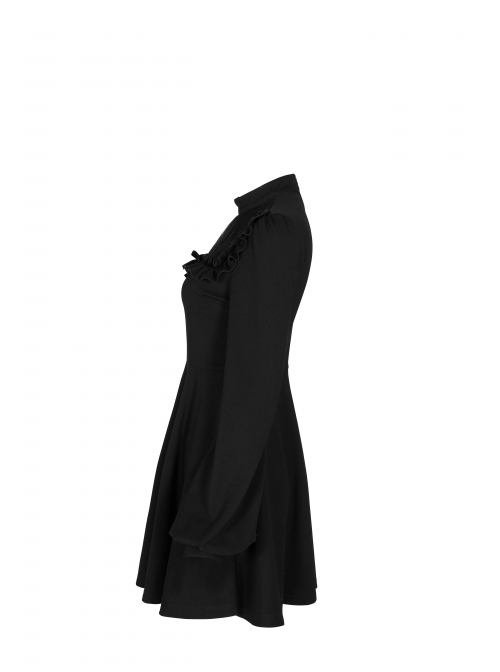 Gothic Female Dark Long Sleeve Clown Printed Pleated Skirt