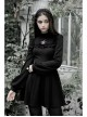 Gothic Female Dark Long Sleeve Clown Printed Pleated Skirt