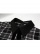 Steam Punk Female Black White Lattice Plaid High Waist Elegant Dress