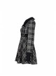 Steam Punk Female Black White Lattice Plaid High Waist Elegant Dress