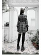 Steam Punk Female Black White Lattice Plaid High Waist Elegant Dress
