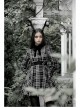 Steam Punk Female Black White Lattice Plaid High Waist Elegant Dress