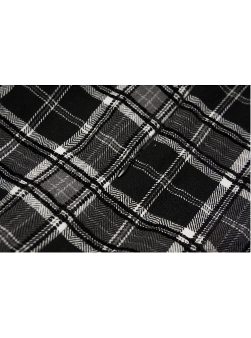 Steam Punk Female Black White Lattice Plaid High Waist Elegant Dress