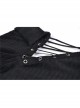 Off-Shoulder One-Work Shoulder Back Lace-Up Long Sleeve Black Punk Knit T-Shirt