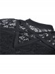 Front Chest Star-Shaped Bandage Lace Mesh Long Sleeve Black Punk Tight T-Shirt
