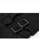 Gothic Black Female Long Sleeve Lotus Leaf Hem Pleated Dress