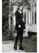 Gothic Black Female Long Sleeve Lotus Leaf Hem Pleated Dress
