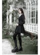 Gothic Black Female Long Sleeve Lotus Leaf Hem Pleated Dress