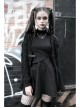 Steam Punk Female Casual Dark Strap Buckle High Waist Dress