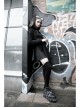 Steam Punk Female Casual Dark Strap Buckle High Waist Dress