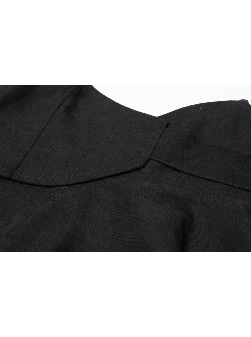 Steam Punk Female Casual Dark Strap Buckle High Waist Dress