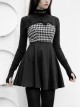 Steam Punk Female Black Elegant Bird Printed Stitching Strap Dress