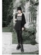 Steam Punk Female Black Elegant Bird Printed Stitching Strap Dress