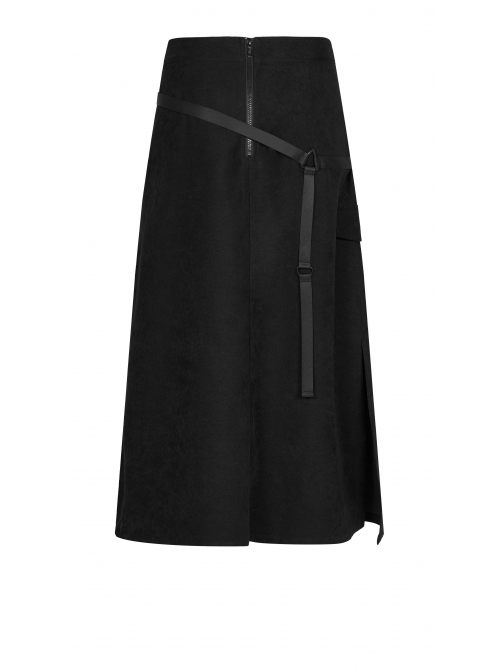 Steam Punk Female Casual Black Binding Split Long Skirt