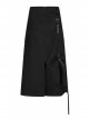 Steam Punk Female Casual Black Binding Split Long Skirt