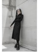 Steam Punk Female Casual Black Binding Split Long Skirt
