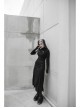 Steam Punk Female Casual Black Binding Split Long Skirt