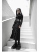Steam Punk Female Casual Black Binding Split Long Skirt