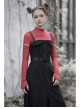 Steam Punk Female Black Belted Zipper Strap Long Dress