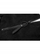 Steam Punk Female Black Belted Zipper Strap Long Dress