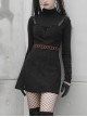 Steam Punk Female Black Strap Belted  Binding High Waist Dress