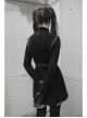 Steam Punk Female Black Strap Belted  Binding High Waist Dress