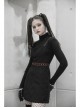 Steam Punk Female Black Strap Belted  Binding High Waist Dress