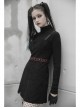 Steam Punk Female Black Strap Belted  Binding High Waist Dress