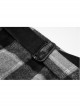 Steam Punk Female Black Grey Lattice Split Plaid Long Skirt