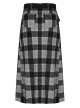 Steam Punk Female Black Grey Lattice Split Plaid Long Skirt