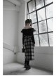 Steam Punk Female Black Grey Lattice Split Plaid Long Skirt