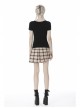 Front Chest Hollow-Out Bandage Short Sleeve Black Punk T-Shirt