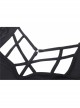 Front Chest Hollow-Out Bandage Short Sleeve Black Punk T-Shirt
