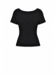 Front Chest Hollow-Out Bandage Short Sleeve Black Punk T-Shirt