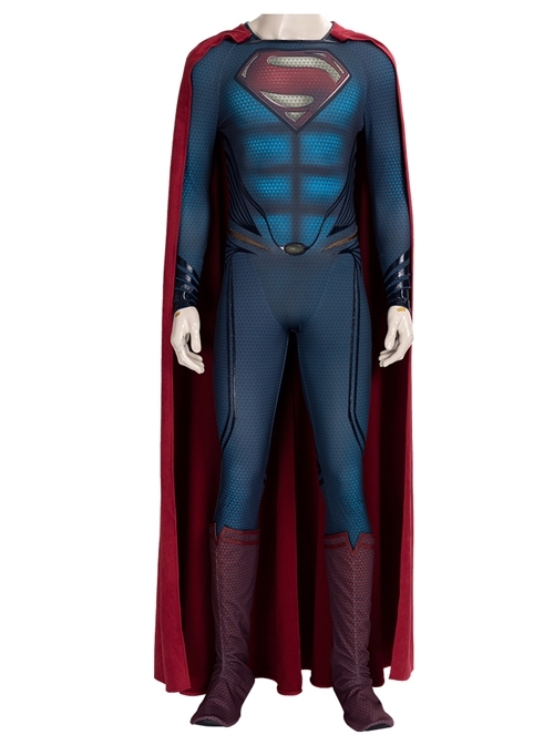Man of Steel 2 Superman Clark Kent Battle Suit Halloween Cosplay Costume Set