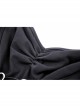 High Collar Front Chest Hollow-Out Waist Metal Eyelets Lace-Up Short Sleeve Black Punk T-Shirt