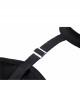 Off-Shoulder Metal Buckle Strap Slit Lace-Up Hem Black Punk Halter T-Shirt