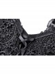 Front Chest Decals Lace-Up Lace Long Sleeve Flare Cuff Black Gothic T-Shirt