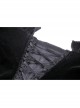 Black Deep V-Neck Lace-Up Chiffon Lantern Sleeve Gothic Velvet T-Shirt