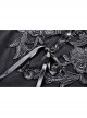 Black Off-Shoulder Front Chest Decals Lace-Up Lace Flare Cuff Gothic Blouse