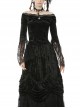 One-Word Collar Front Chest Frill Pendant Decoration Big Lace Cuff Black Gothic Velvet Blouse